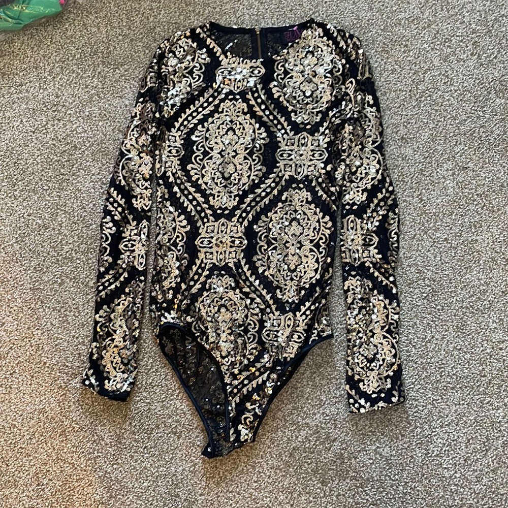 Gold Sequence Bodysuit